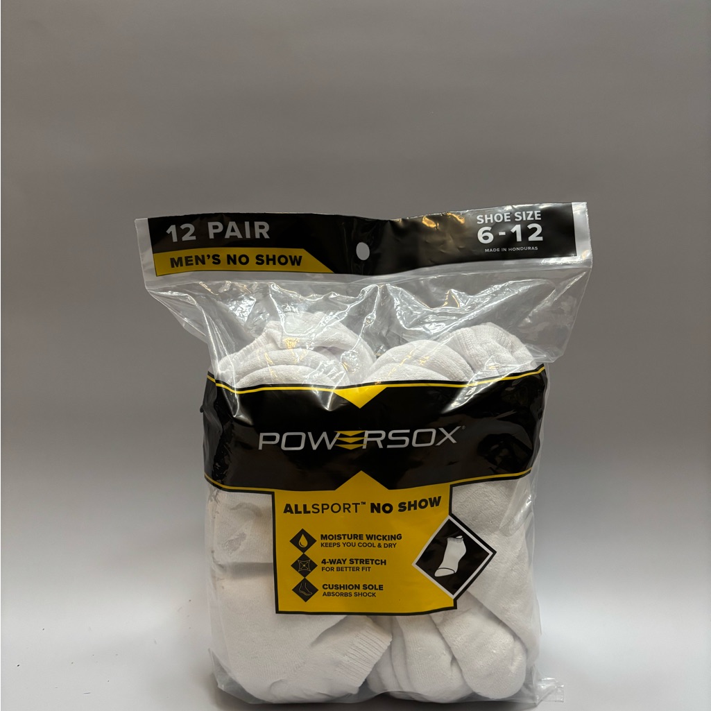 Men's Allsport No Show Socks - White